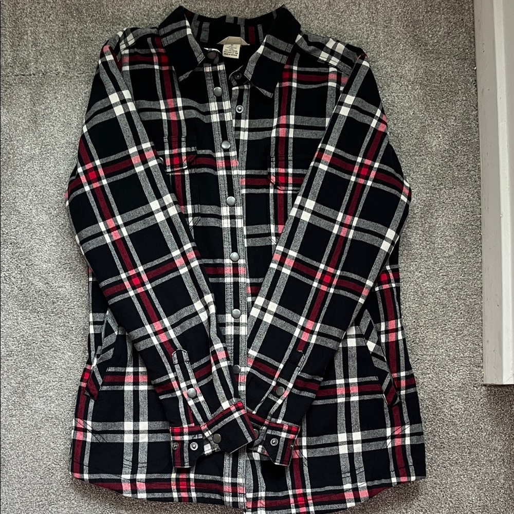 Duluth Trading Co Red and Black Checkered Shirt